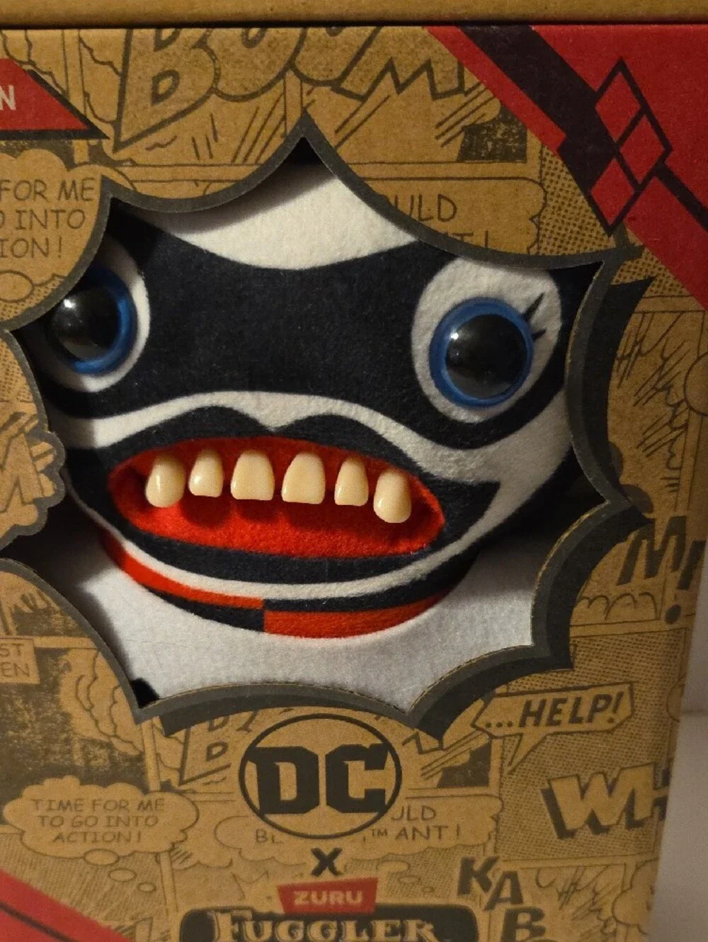 DC x Fuggler Harley Quinn Kids Plush - Black, White & Red
